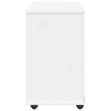 Rolling Cabinet White 63.5 x 39 x 65.5 cm Solid Pine Wood 42028381