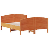 Bed Frame without Mattress Wax Brown 140x190 cm Solid Wood Pine 3216181