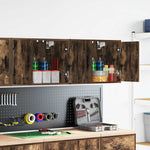 ZNTS Garage Wall Cabinets 2 pcs Smoked Oak Engineered Wood 860652