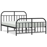 Metal Bed Frame without Mattress with Footboard Black 180x200cm 353657