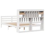 Bookcase Bed without Mattress White 150x200 cm King Size Solid Wood Pine 3321941
