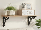 Wall Shelf Brackets 12 pcs Black 21.5 x 21.5 x 3.5 cm Steel 42038842