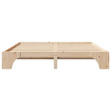 Bed Frame Natural 200 x 200 cm Solid Pine Wood 872932
