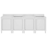 Commercial Kitchen Sink Cabinet 240x60x96 cm Stainless Steel 3058272