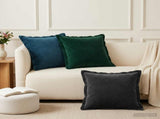 Cushion Cover 12 pcs HOUTEN Black 45 x 45 cm Velvet 918552