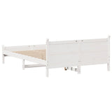 Bed Frame without Mattress White 140x200 cm Solid Wood Pine 855592
