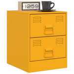 ZNTS Bedside Cabinet Yellow 34.5x39x44 cm Steel 841625