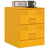 ZNTS Bedside Cabinet Yellow 34.5x39x44 cm Steel 841625