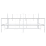 Metal Bed Frame without Mattress with Footboard White 180x200cm 352551