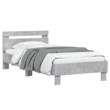 Bed Frame without Mattress with Headboard Concrete Grey 75x190 cm Small Single 838571