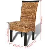 Dining Chairs 6 pcs Abaca and Solid Mango Wood 274199
