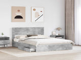 Storage Bed Concrete Grey 150 x 200 cm Engineered Wood 3411561