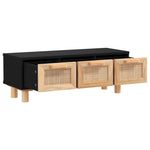 ZNTS Coffee Table Black 80x40x30 cm Engineered Wood&Solid Wood Pine 345619