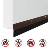 Screw-on Door Brush Seals 12 pcs Brown 100 cm Aluminium Alloy 42019446