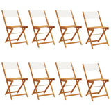 Garden Chair Set of 8 Cream White Solid Acacia Wood Standard 3214612