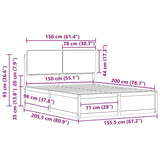 Bed Frame with Upholstered Headboard Taupe 150 x 200 cm 3398157