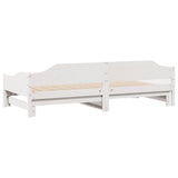 Daybed with Trundle without Mattress White 90x190 cm Single Solid Wood 850909