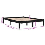 810041 Bed Frame without Mattress Black Solid Wood 200x200 cm