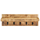 Wall Mounted Coat Rack 60x15x20 cm Solid Rough Mango Wood 286469