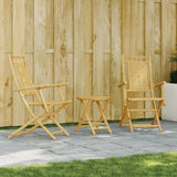 Bistro Set Natural Bamboo Bamboo Compact Foldable Bistro Set 3278532