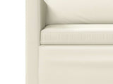 Sofa Set 2 pcs Cream Corduroy Fabric 3433262