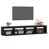 TV Cabinet with LED Lights Black 240x35x40 cm 3152723