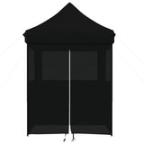 Foldable Party Tent Pop-Up with 4 Sidewalls Black 4005006