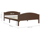 Bed Frame without Mattress Dark Brown Solid Pine Wood 160x200cm 322045