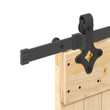 Sliding Door NARVIK Natural and Black 80 x 210 cm 3445372