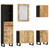 5 Piece Bathroom Furniture Set Solid Wood Mango 3200645