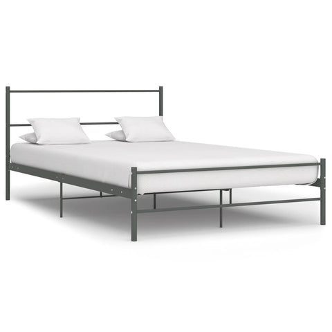 284686 Bed Frame without Mattress Grey Metal 120x200 cm