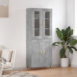 Highboard Concrete Grey 69.5x34x180 cm Engineered Wood 3198325
