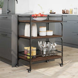 Kitchen Trolley Brown Oak 65x40x86.5 cm Engineered Wood 842400