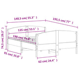 Bed Frame without Mattress 135x190 cm Double Solid Wood Pine 3216182