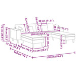 Velvet Sofa with Cushion 3 pcs Black 208 cm Velvet 3335177