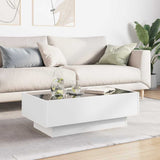 Coffee Table with LED White 90x50x30 cm Engineered Wood 847518