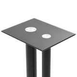 Speaker Stands 2 pcs Tempered Glass 2 Pillars Design Black 50673