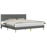 Bed Frame with Headboard Dark Grey 180 x 200 cm Fabric 42027616