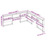 Bookcase Headboard L-Shaped 200 cm Solid Wood Pine 859253
