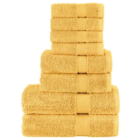 8 Piece Premium Towel Set SOLUND Gold 600 gsm 137542
