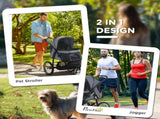 Pet Stroller Jogger for Medium Small Dogs, Foldable Cat Pram Dog Pushchair with Adjustable Canopy, 3 T3398P347583