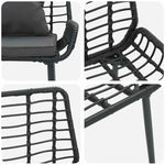 Garden Bench Black and Anthracite Poly rattan and steel 42010357