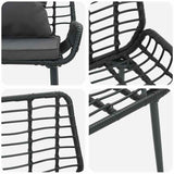 Garden Bench Black and Anthracite Poly rattan and steel 42010357