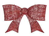 Pre-lit Outdoor Giant Bowknot Christmas Decoration, Lighted Metal Frame with 124 Warm White LED 65416692