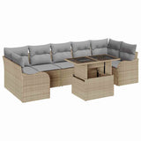 Garden Sofa Set with Cushion Manual 8 pcs Beige Poly rattan 3357153