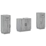 2 Piece Bathroom Cabinet Set HOORN Grey Sonoma Engineered Wood 3418041