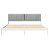 Bed Frame with Headboard White 200 x 200 cm Solid Pine Wood 3394402
