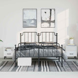 Metal Bed Frame without Mattress with Footboard Black 183x213cm 373910