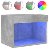 Bedside Cabinets with LED Lights Wall-mounted 2 pcs Concrete Grey 837120