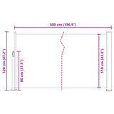 Patio Retractable Side Awning 120x500 cm Blue 48390